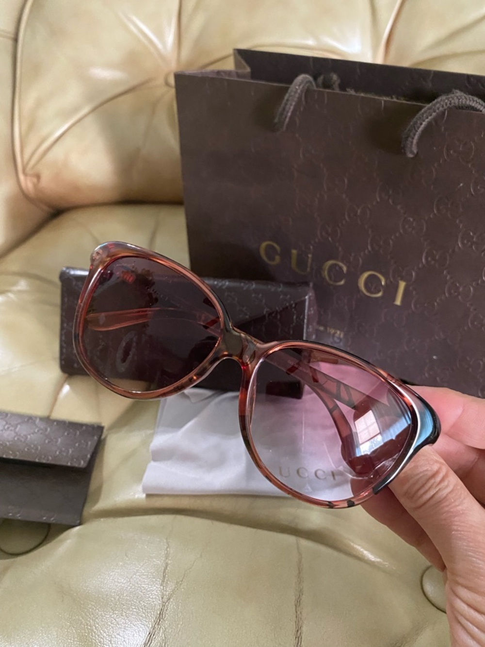 Gucci Sunglasses Floral Full Inclusion Women's Cat Eye 3635 - Picture 4 of 16